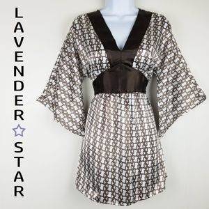 LAVENDER STAR SATIN KIMONO TUNIC/MINI DRESS !
